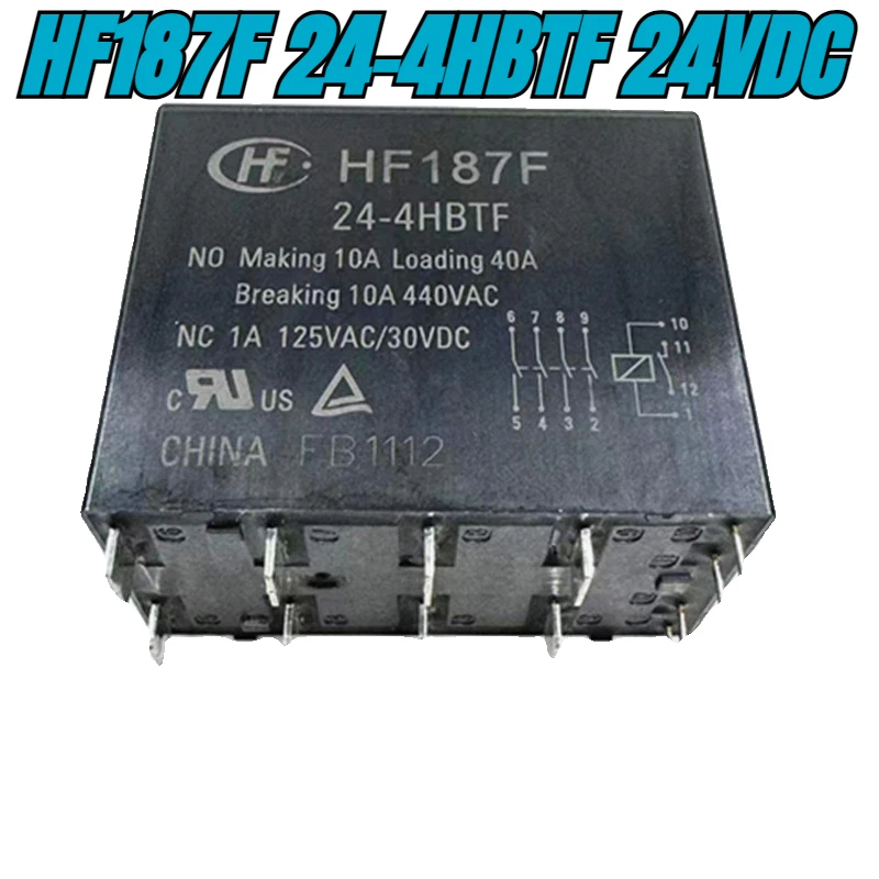 

New 1pcs/lot HF187F 24-4HBTF 24VDC 40A 440VAC 12pins