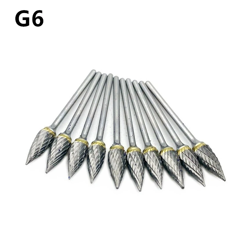 

10pcs/set Dentistry Supplies Tungsten Steel Bur Drill Titanium Nitrate Carbide Burs 2.35mm Shank Polisher Nail Drill Bits G6