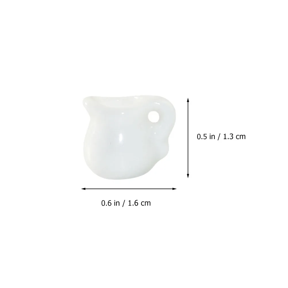 3Pcs Mini Ceramic Milk Jugs White Miniature Sauce Jugs Dollhouse Kitchen Decor DIY Craft Accessories Miniature Milk Jug Models