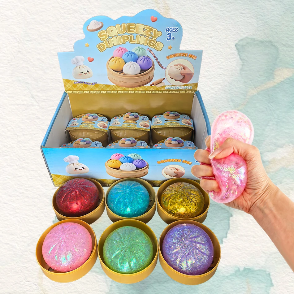 

Colorful Dumpling Squishies Pressure Stress Balls Reusable High Rebound Decompression Toys Home Decoration Unique Birthday Gift