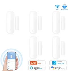 Sensor de porta inteligente Tuya WiFi, detectores abertos e fechados, sensor de janela, vida inteligente, funciona com Google Home, Alexa