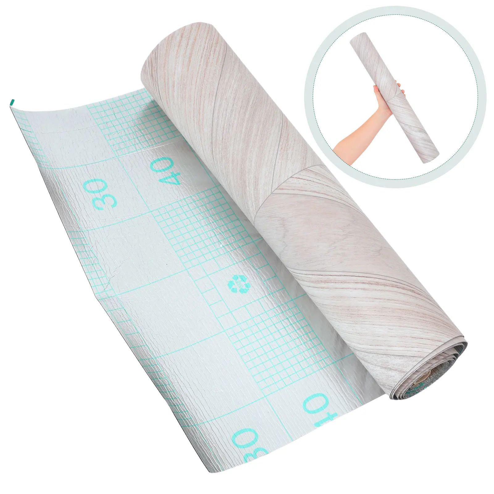 1 Roll Self-Adhesive PVC Flooring Peel and Stick Vinyl Floor Tiles Wood Pattern DIY Floor Stickers for Home Office Commercial