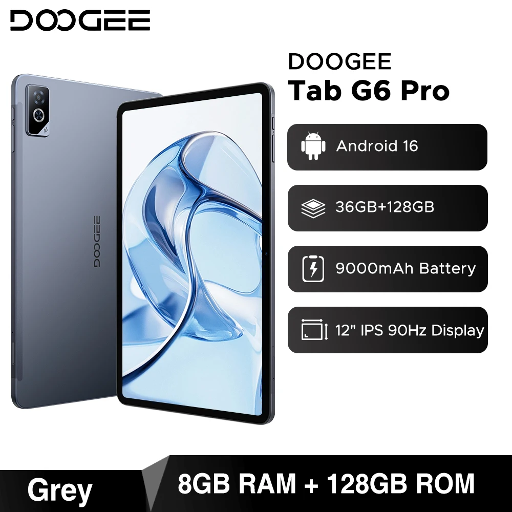 DOOGEE Tab G6 Pro 2 IN 1 Tablet Android 16 Dual Speakers 12'' 90Hz