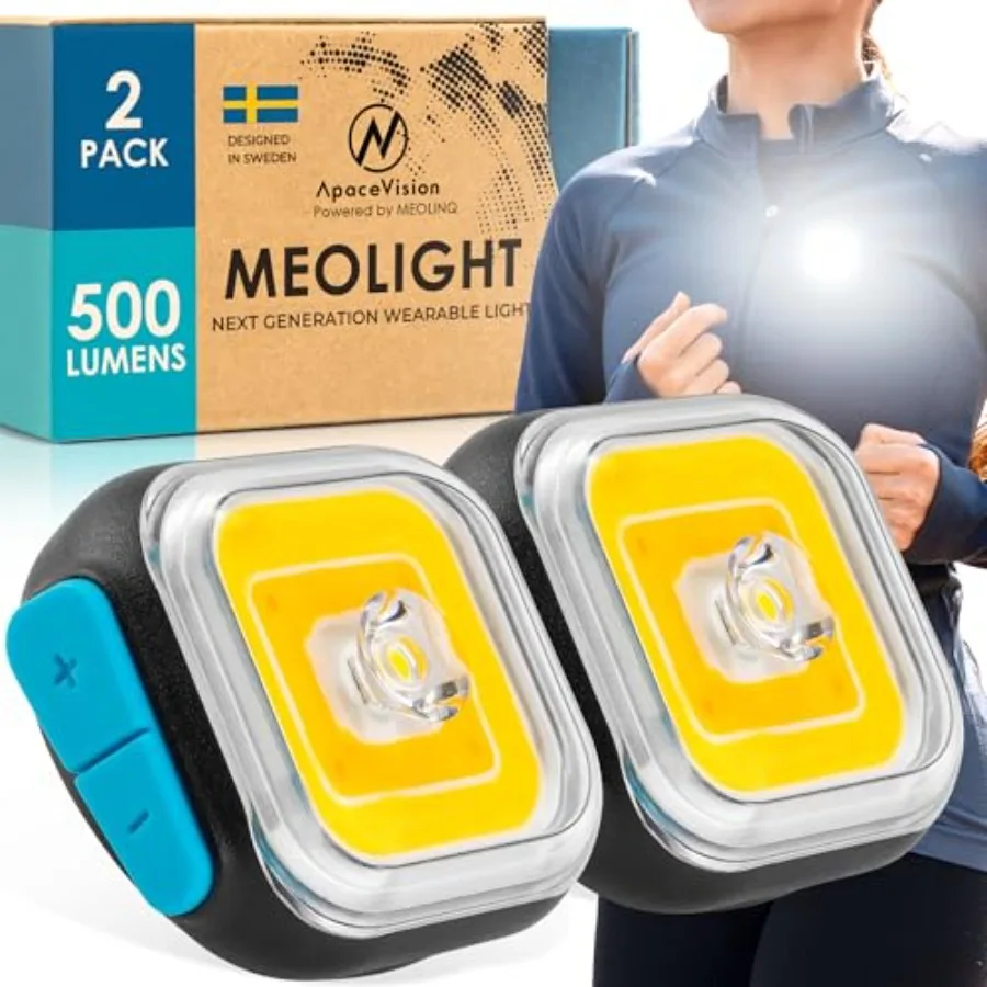 

MEOLIGHT 500 Lumen Light for Running, Dogs, Walking - Wearable Flashlight Chest LED Safety Light for Dog Collars, Bike Tail Lig
