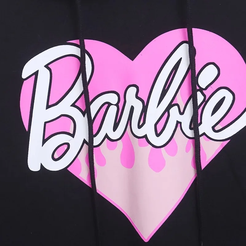 Nueva Barbie Flame Love Anime primavera otoño Sudadera con capucha Kawaii mujeres de talla grande Casual Top niñas Casual manga larga pulóver