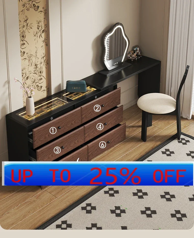 CX  antique dresser chest cabinet integrated French retro bedside computer corner makeup table