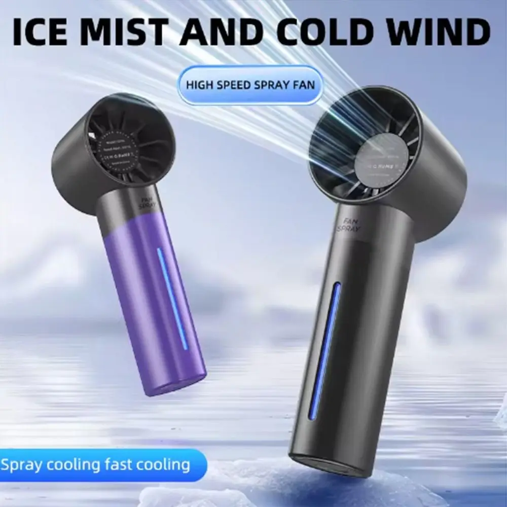 

Strong Wind High-speed Spray Fan 5 Speed Adjustable Multifunctional Portable Handheld Fan Low Noise Rechargeable