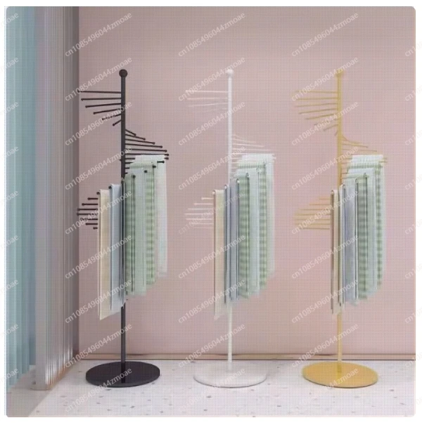 

НОВАЯ Золотая полка для шарфа, напольная витрина, креативная подвесная стойка для шелкового шарфа, магазин одежды, многофункциональная круглая