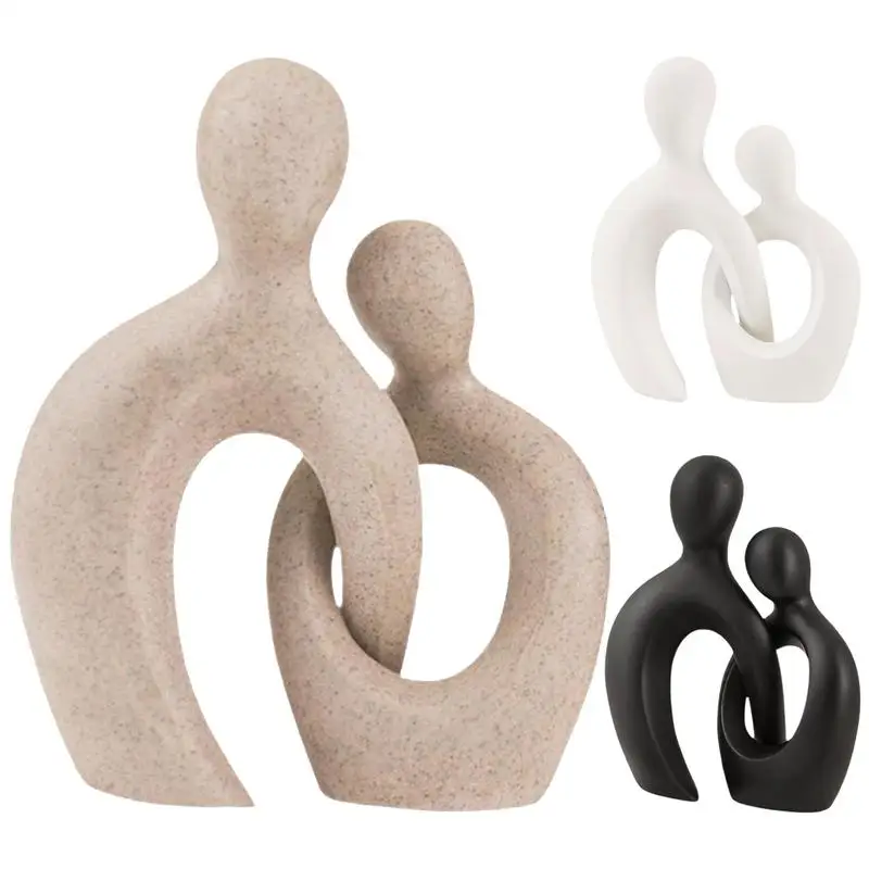 

Abstract Couple Statue Ornament Simple Design Abstract Resin Lovers Statue Lover Figurine Multifunctional Decorative Human