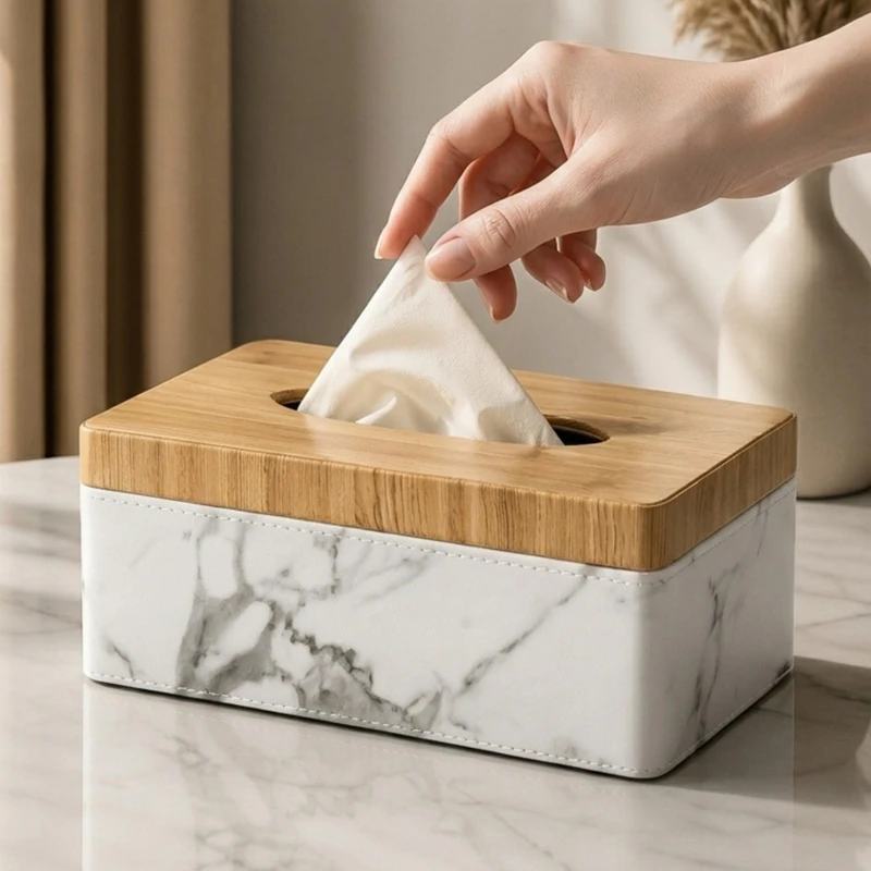 

Leather Tissue Box Luxury Table Decoration Napkin Box Bedroom Storage Organizers Tissue Boxes Aesthetic Kitchen Paper Case Items
