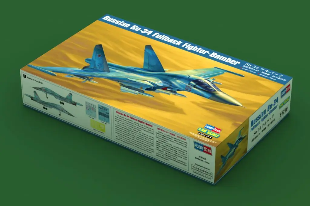 HobbyBoss 81756 1/48 Scale Russian SU34 Su-34 Fullback Fighter Bomber Plane Airplane Plastic Assembly Model Building Kit