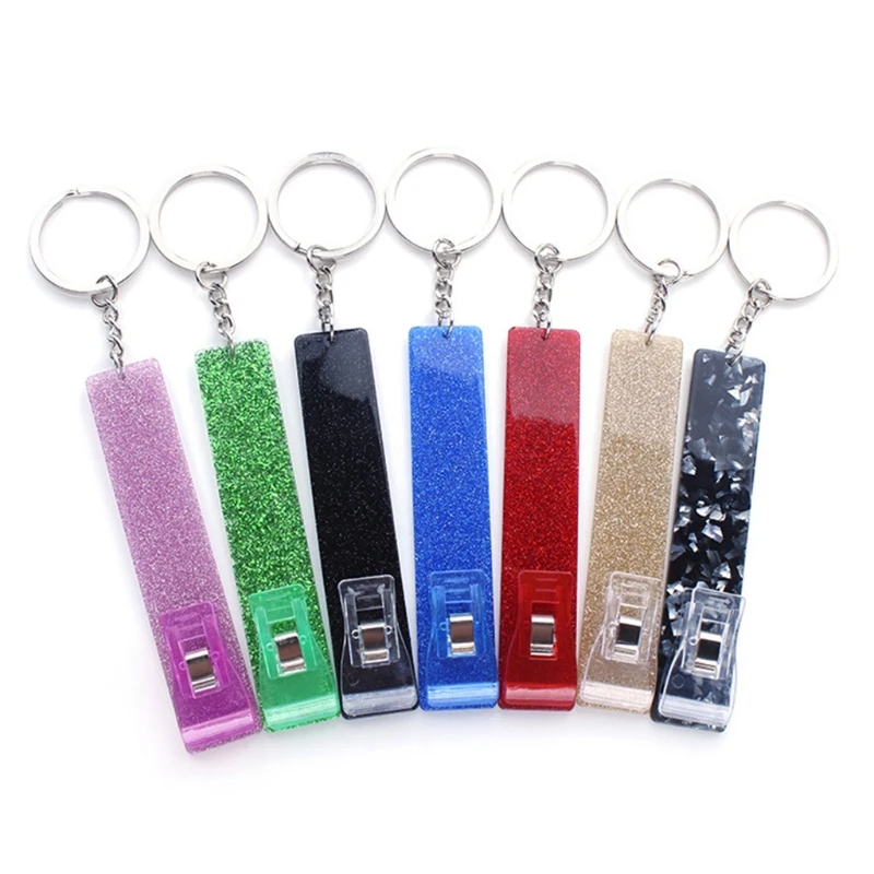 ZB91 Credit Card Puller ATM Keychain Acrylic Debit Bank Card Grabber Non-contact Card Picker for Long Nails Plastic Clip