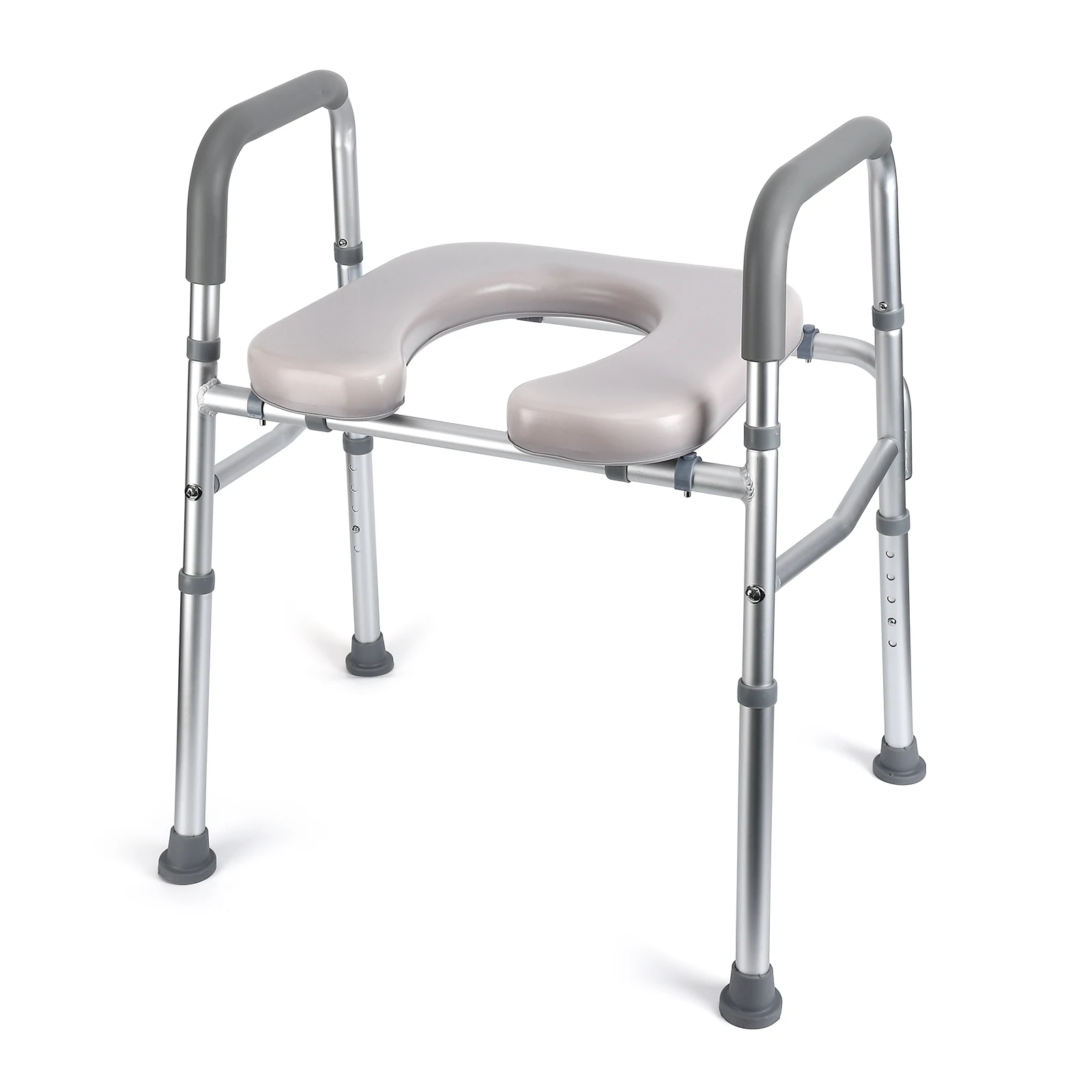 Raised Toilet Seat, 350LB Homecare Commode Bathroom Assist Frame for Elderly Handicapped Disabled Adjustable Height, Padded Seat image 6