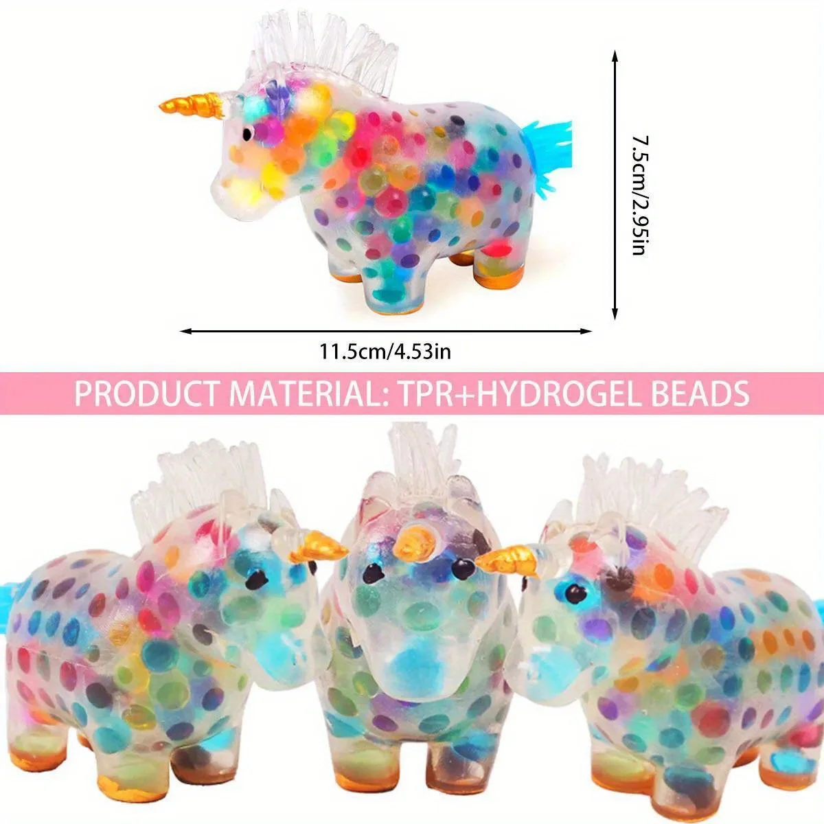 Unicorn Stress Balls Toy Heal Your Mood Unicorn Squeeze Toy Stress and Anxiety Relief Unicorn Fidget Ball Toy Colorful Gel Water