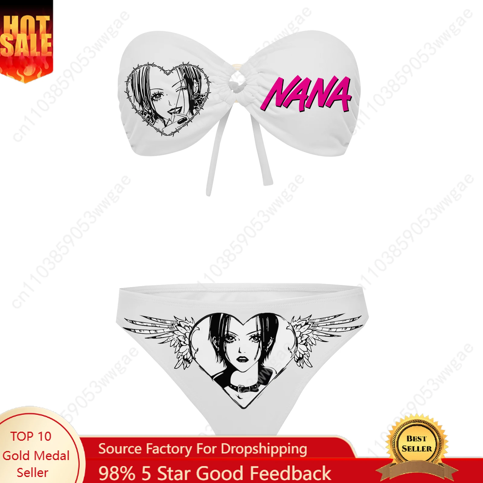 

NANA Strapless Swimsuit Women Bathing Suit Personalized Fashion Swimwear Pool Party Beach Sexy Bikini Anime Customized Beachwear
