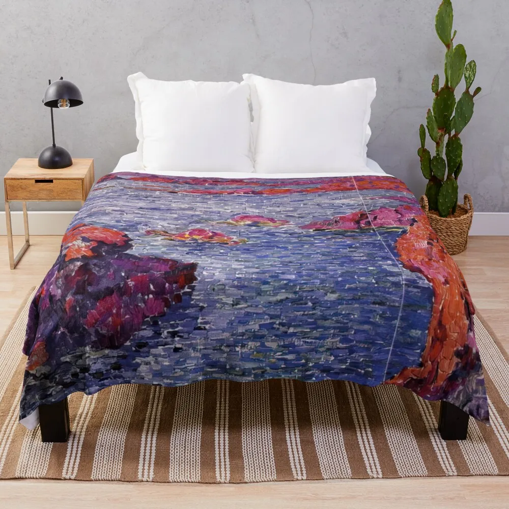 

ROCKS AT ANTHEOR 1906 By Theo van Rysselberghe Throw Blanket Extra Large Throw Beautifuls Furrys Plush Blankets