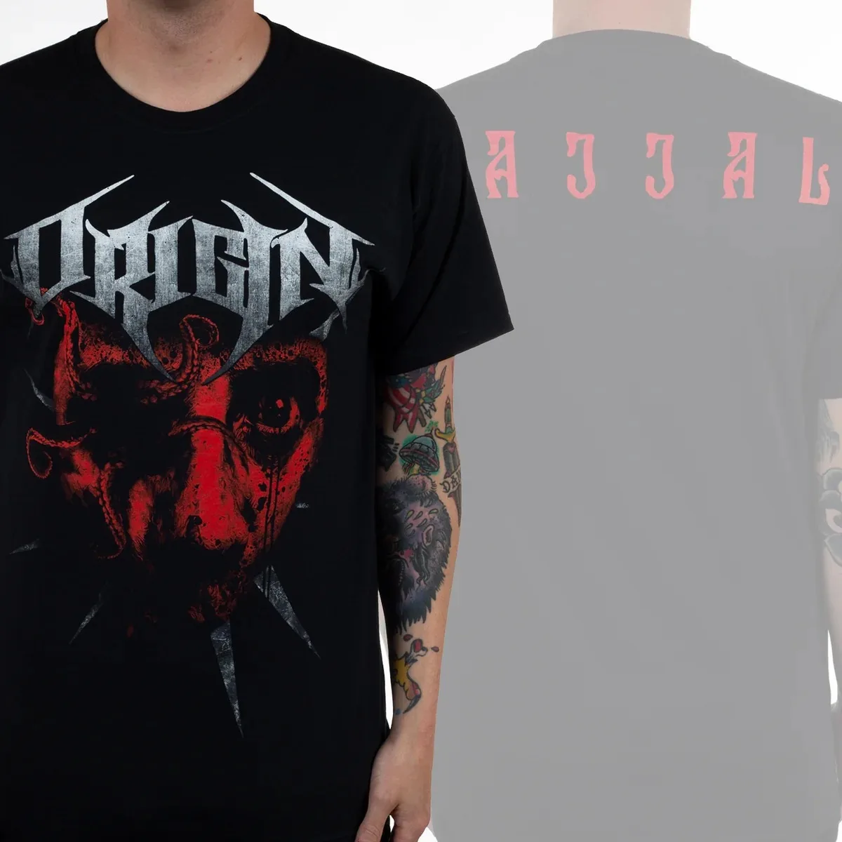 Origin Chaotic Cosmic Graphic T‑Shirt Gritty Fiery‑Toned Artwork Mystical All‑Seeing Eye At Cosmic Vortex Swirling Nebula