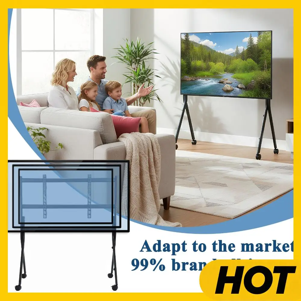 

Heavy Duty Portable Floor TV Stand for 86-110 Inch Screens 360°Swivel TV Floor Stand Max Load 485LBS/220kg with Lockable Wheels