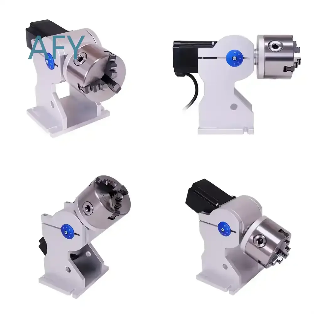 Bluetimes 3-Jaw Chuck Rotary Axis Attachment for Marking Machine for CNC Engraving Machine for Laser Engraver for