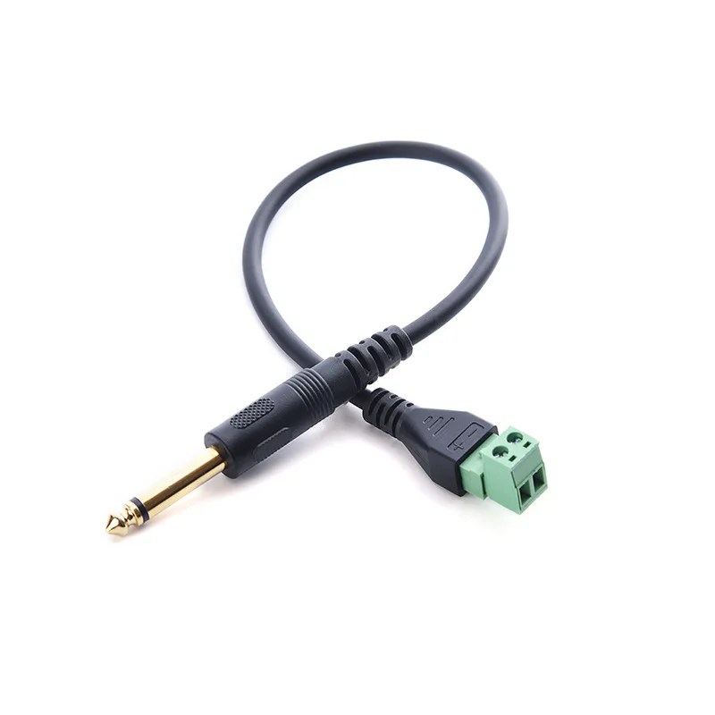 Gold-plated 6.35mm screw terminal adapter for single-channel microphone plug, microphone 6.5 audio adapter cable