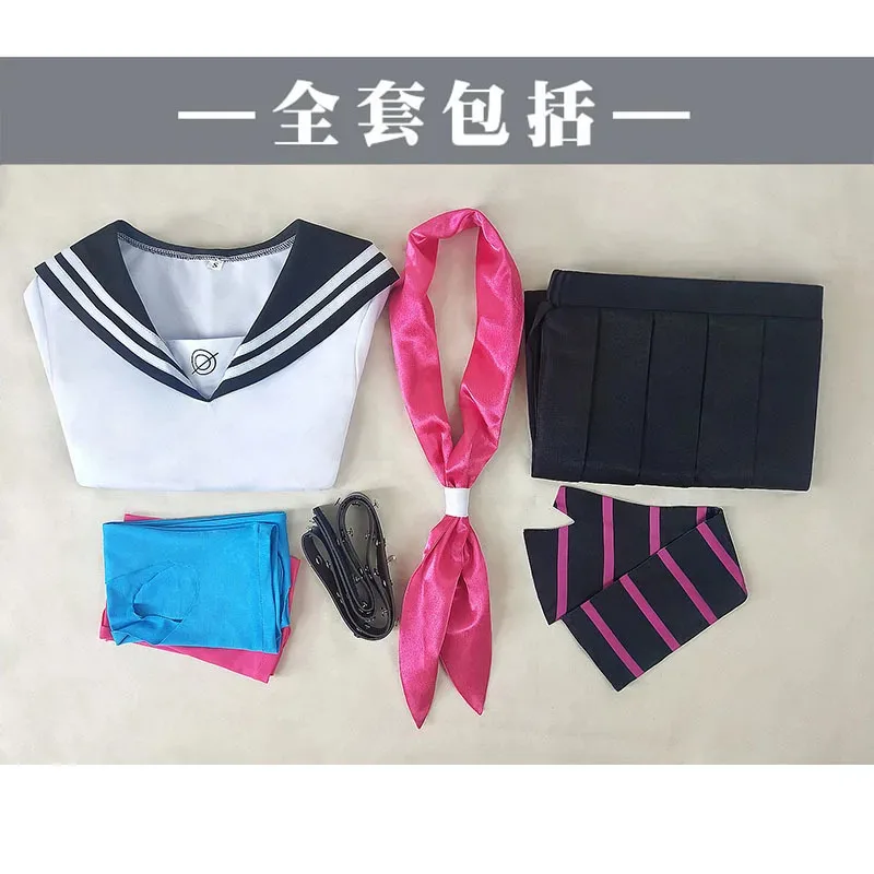 CyAnime Game Danganronpa 2 P2 Ibuki Mioda أزياء تنكرية للنساء بدلة بحار يومية JK زي الهالوين لعب الأدوار شعر مستعار بدلة كاملة