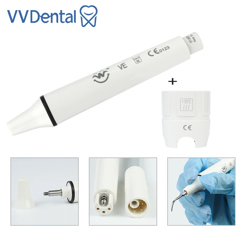 VVDental Dental Ultrasonic Scaler Handpiece Detachable Fit EMS/Woodpecker 135° Sterilized Teeth Whitening Tools with Tip Wrench