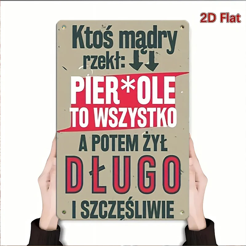 2D Flat, [2D Flat]2D Flat, 2D Flat 1pc, Wall Art, Polish Humor- Banter Themed Decoration. 8.0X12.0Inch Sign, Suitable Bathroom D