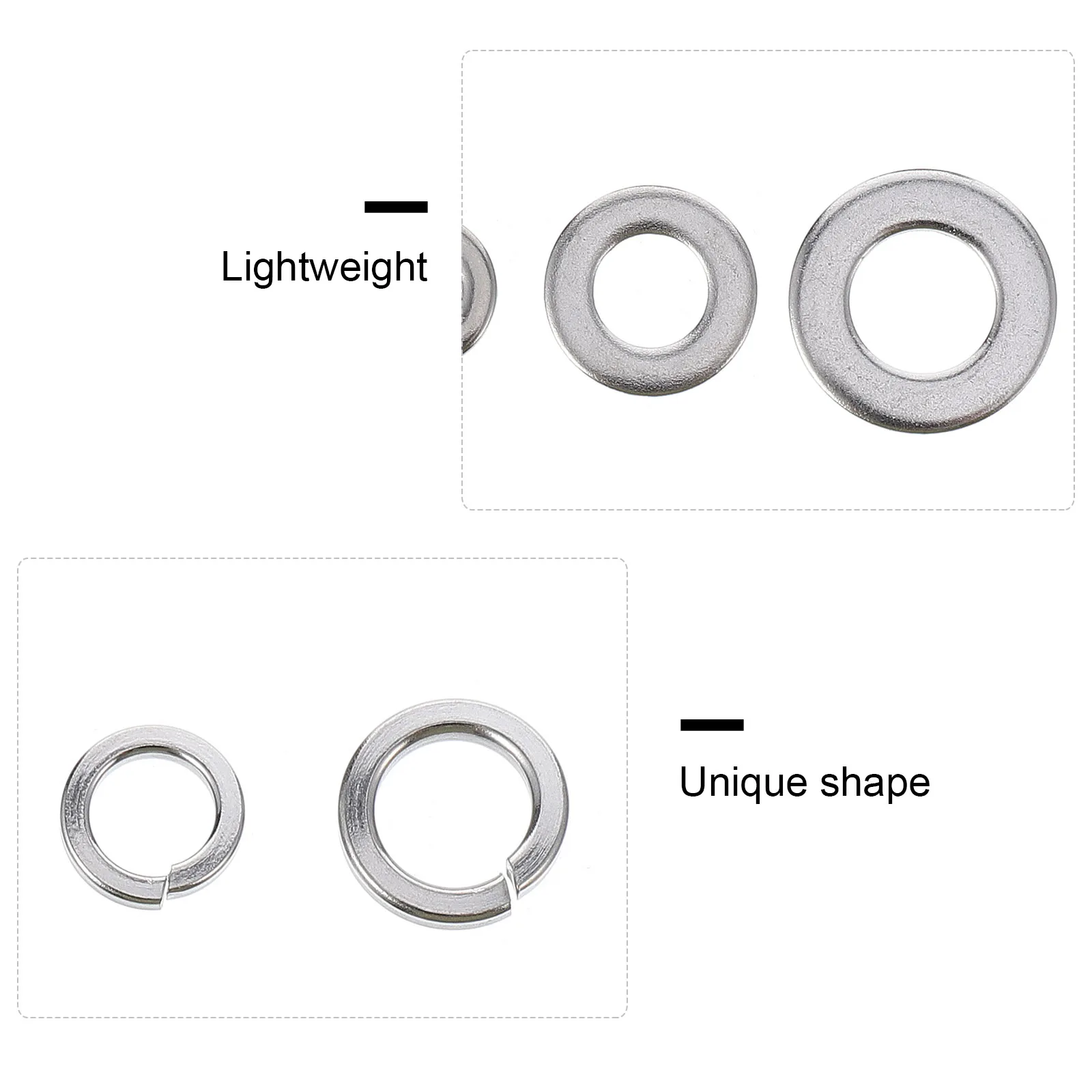 

600PCS Spring Washer Set Stainless Steel Lock Split Anti loosening Resistant Repair Hardware Kit Corrosion Wear