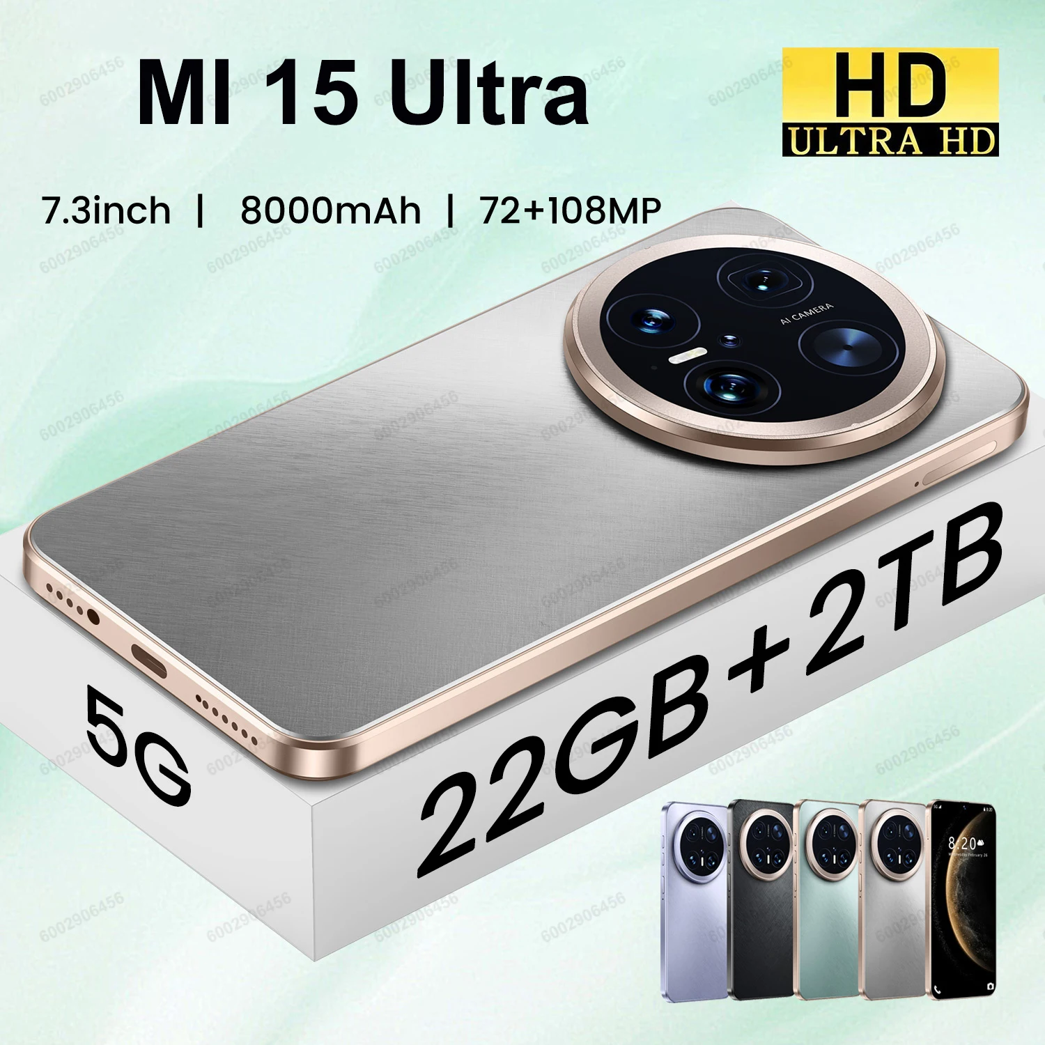 

2025 NEW MI 15Ultra HOT original intelligent 5G dual card dual standby Android 14 system global version 8000mAh battery
