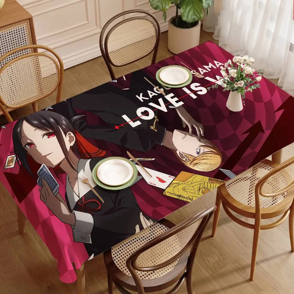 Anime K-Kaguya-Sama Love Is War Tablecloth Birthday Party Wedding Christmas Table Cover Wipe Desk Cloth Decor Covers Rectangle