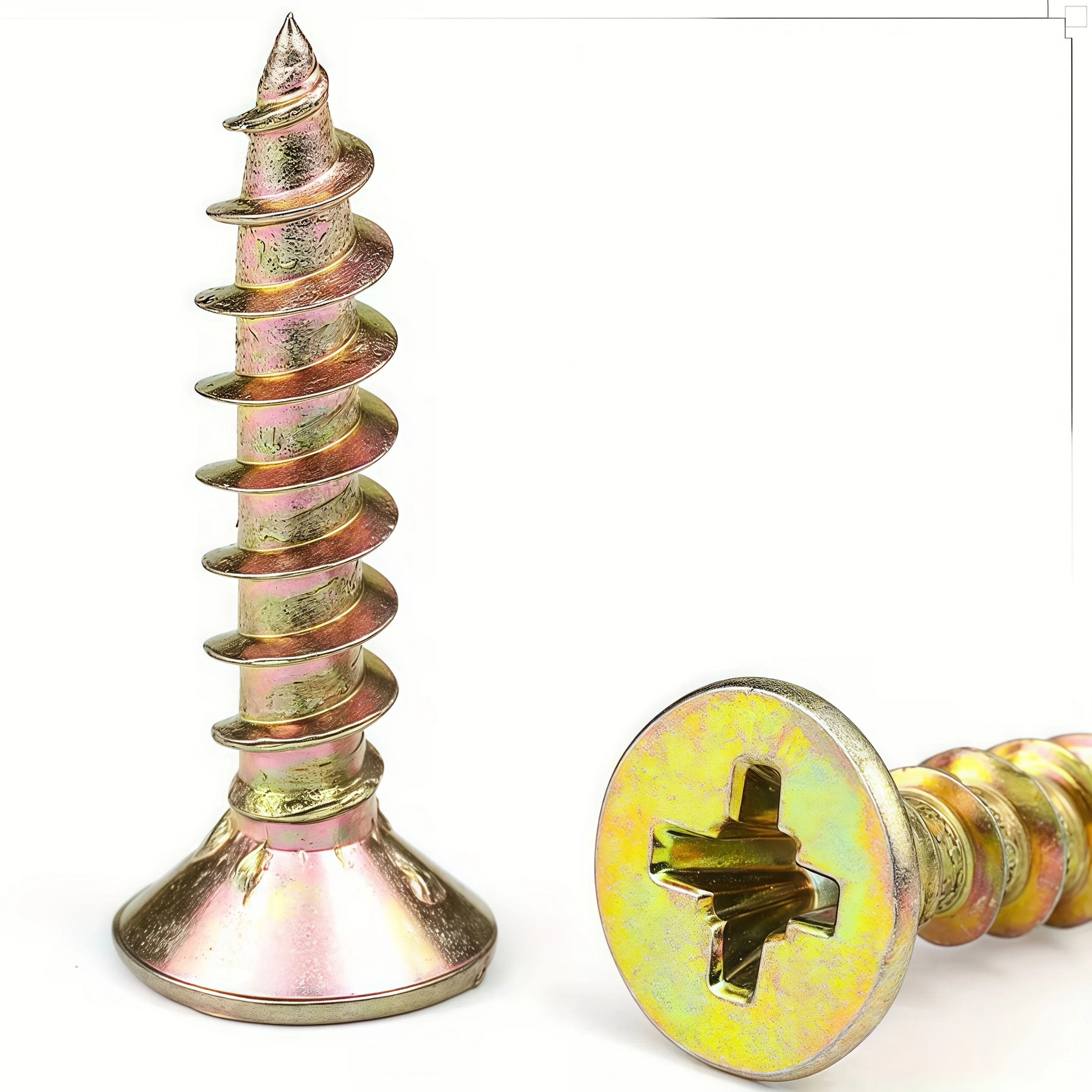 100pcs M3.5 flat-head zinc alloy Self Tapping Screws Cross Recessed Truss Head Self Tapping Screw for timber and fibreboard