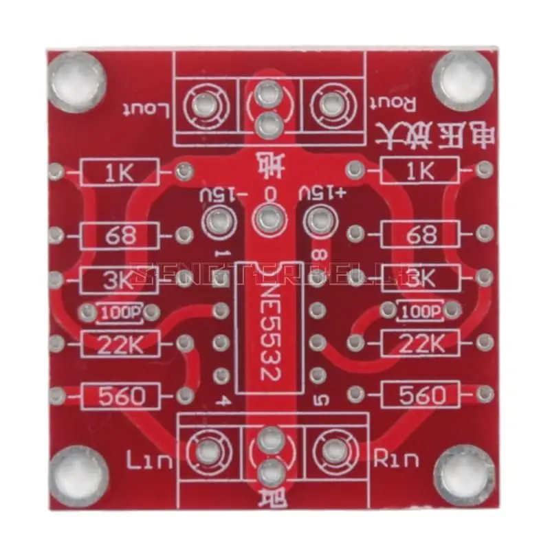 NE5532 Âm Thanh HiFi Tiền Khuếch Đại Module 3 Lần DC Khuếch Đại PCB Bảng