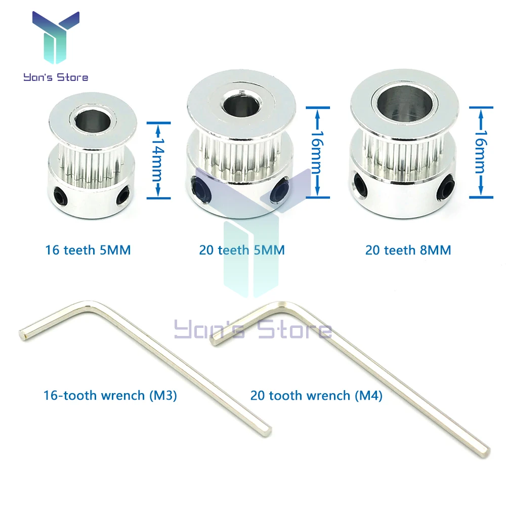 รอกขับเคลื่อน2GT 2Gt ล้อสายพานแบบซิงโครนัส16ฟัน20ฟันความกว้างสายพาน6มม. เจาะ5/8มม. สำหรับ3D เครื่องพิมพ์ CNC