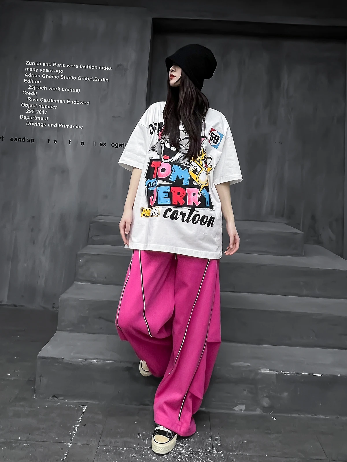 

M-Home Trendy Women's Faion Set Summer 2026 Cool ort Sve Wide Leg Pants Two-Piece Set Street Sle Casual Outfit