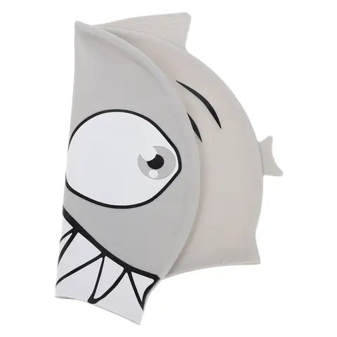 Silicone Swim Cap Cute Shark Design Swim Hat Bathing Cap Indoor Pool Beach Waterproof Swimming Hat