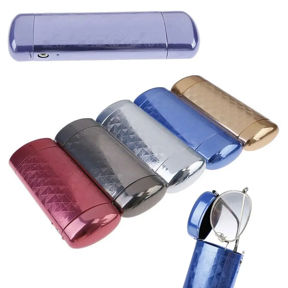 

Hard Metal Glasses Box New Fashion Metal Capsule Flip Eyeglasses Accessories Superior Aluminum Portable Eyeglasses Case