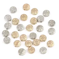100pcs 8mm Gold Silver Color Smiling Face CCB Beads Loose Spacer Acrylic Beads For Jewelry Making Findings Bracelet Charm Beads
