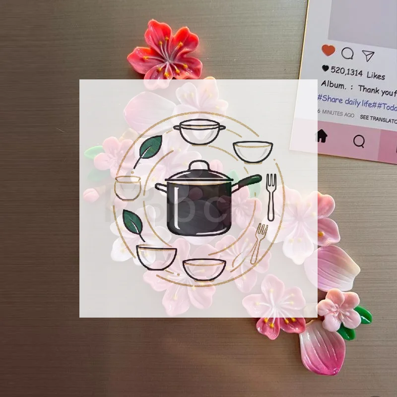 8/16Pcs Magnetic Cherry Blossom Fridge Magnet Cute Flower Magnetic Decor For Home