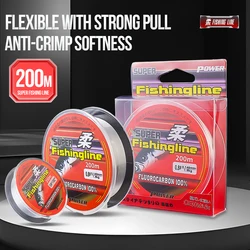 TAIYU 200M Fishing Line Super Strong Nylon Line Fluorocarbon Coating Tackle 4-20LB Durable Monofilament Non-Linen Fishing Line
