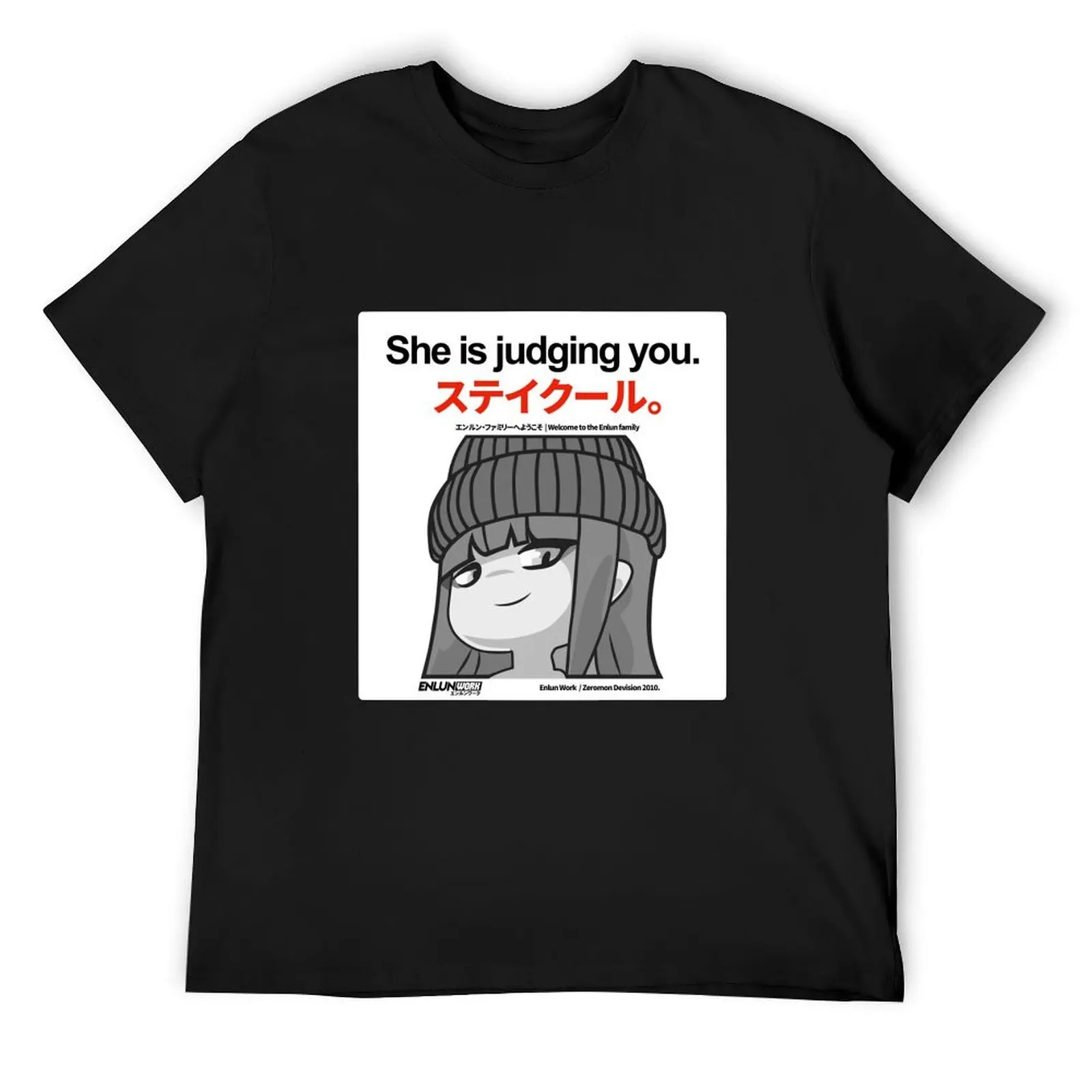 

SHE IS JUDING YOU. ENDERPOP T-Shirt graphic tee shirt vintage t shirts baggy shirts vintage clothes t shirts for men cotton
