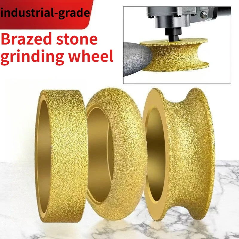 1pcs Granite Slotted Edging Round Edge Diamond Grinding Wheel Tile Marble Slotted Brazed Stone Edging Wheel