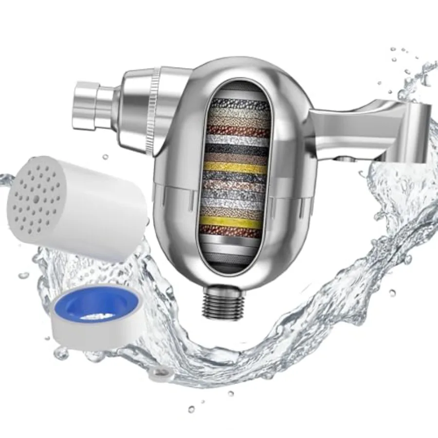 

Handheld Shower Filter for Hard Water with 25-Stage Advanced Filtration Removes 99 Chlorine Heavy Metals Soothes Sensitive Skin