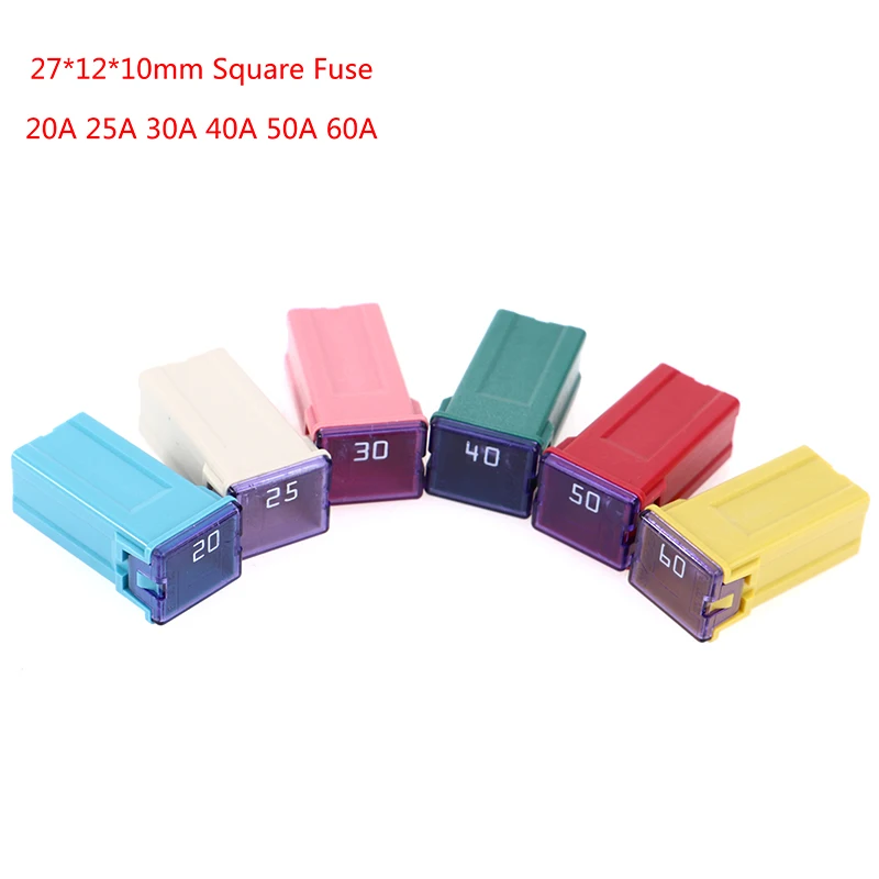 Mini Square Auto Fuse 32V 20A 25A 30A 40A 50A 60A Car Truck Boat Vehicle Replacement Fuse Kit With Plastic Storage Box