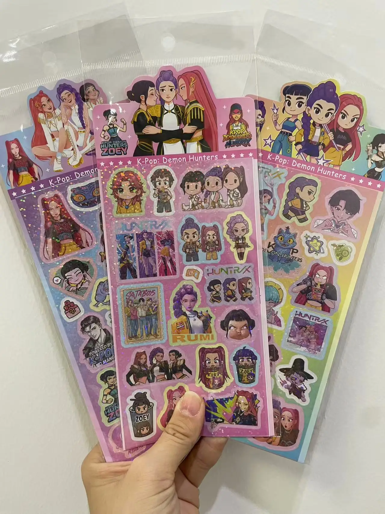 

new KPOP Demon Hunters Guka Devil Men's Group Anime Laser Cut Sticker for Office Stationery And School Supplies Decoration