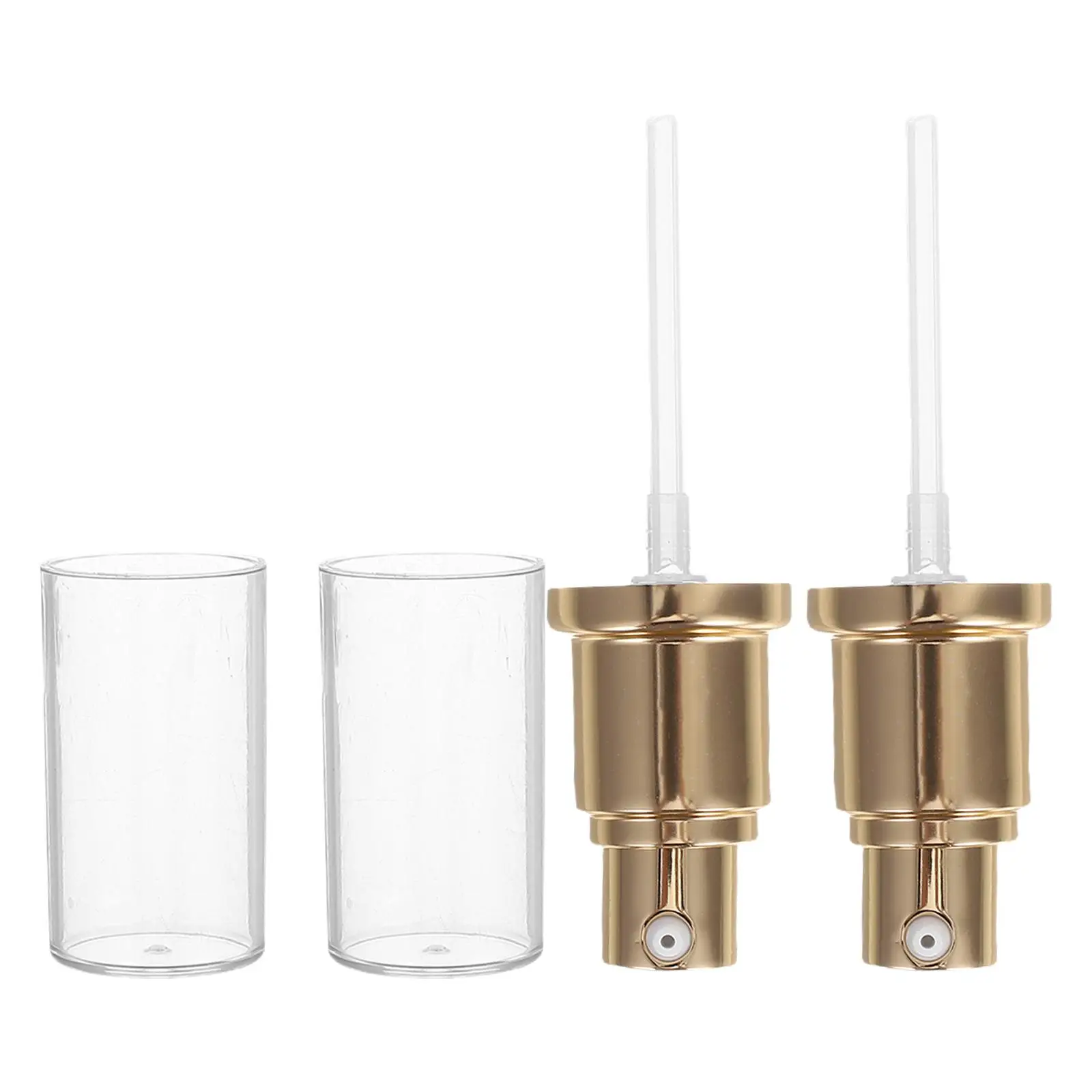 

2 Pcs Foundation Pump Head Golden Dispenser Perfume Moisturizer Travel Size Replacement Emulsion Pump Accessories