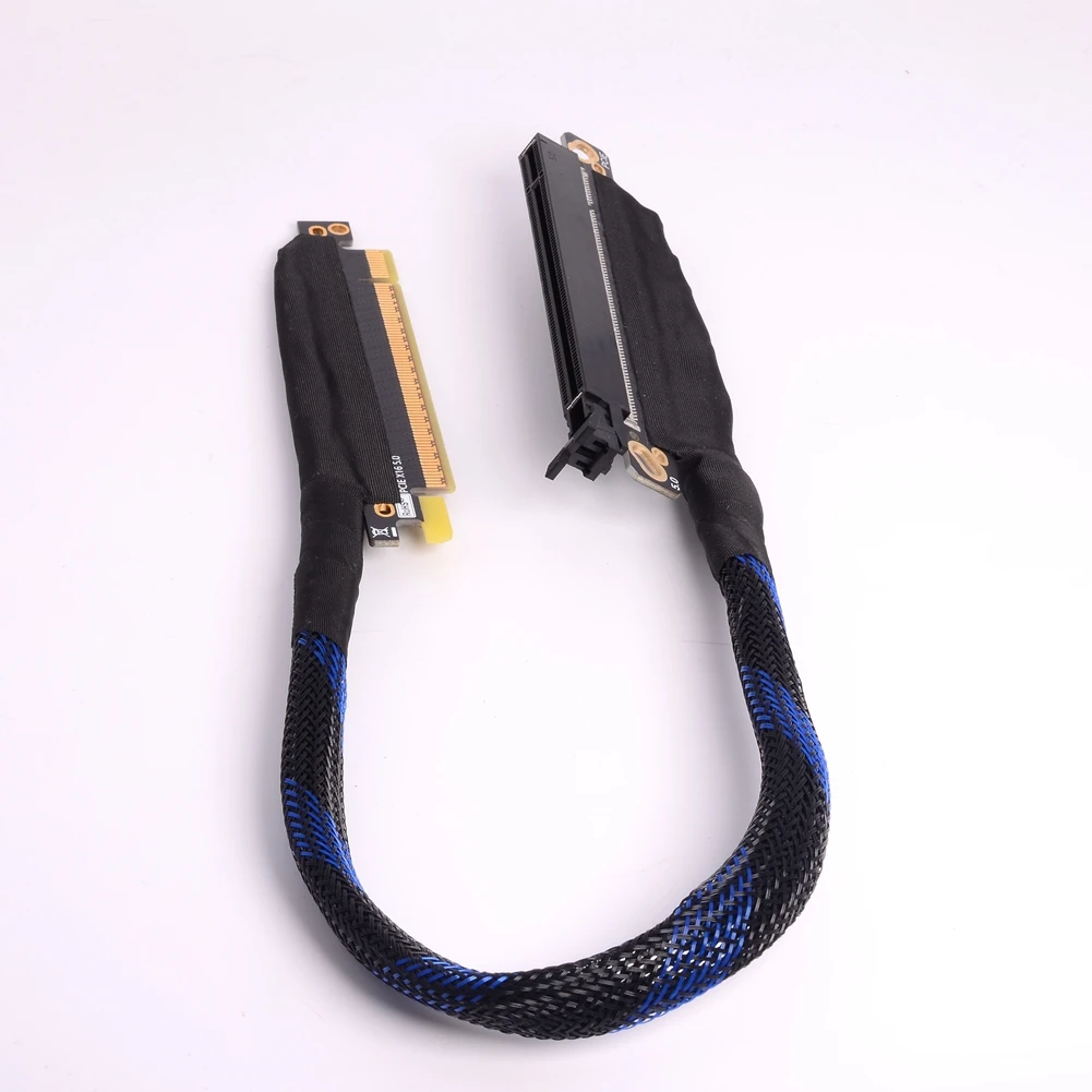 64GB\S GEN5 PCI-E 5.0 X16 Server External Graphics Card Extension Cable Lossless Server Braided Left/Right GPU Bending 16x Cable