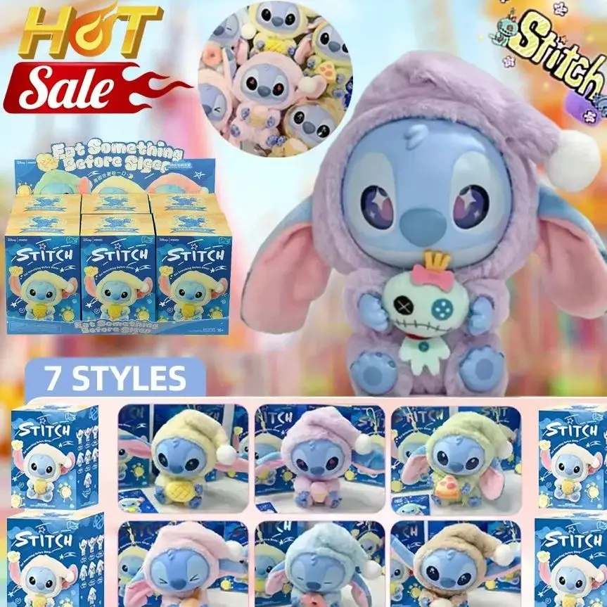 

OT Toy Stitch Blind Box Bag Eat Some Thing Before Sleep Series Vinyl Pendant Cute Doll Mystery Box Fluffy Doll Adult Gi