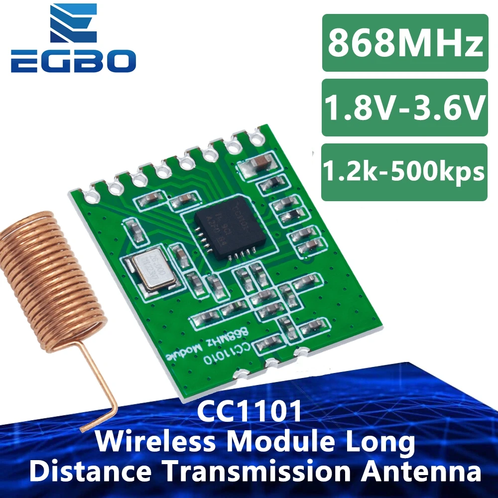 CC1101 Wireless Module Long Distance Transmission Antenna 868MHZ SPI Interface Low Power M115 For FSK GFSK ASK OOK MSK 64-byte