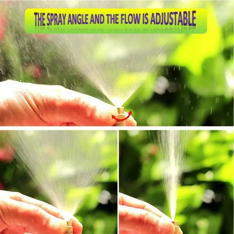 8mm Brass Misting Nozzle Adjustable Spray Head Push to Connect for Garden Irrigation Cooling and Greenhouse Watering Garden Too