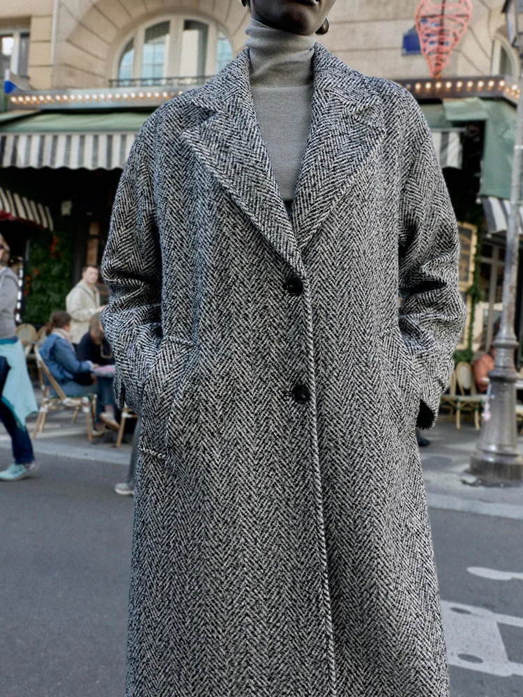 

Autumn 2025 New Sweet Ele Versatile Plaid Coat Jaet Women's Faion Woolen Outerwear 4968223 064